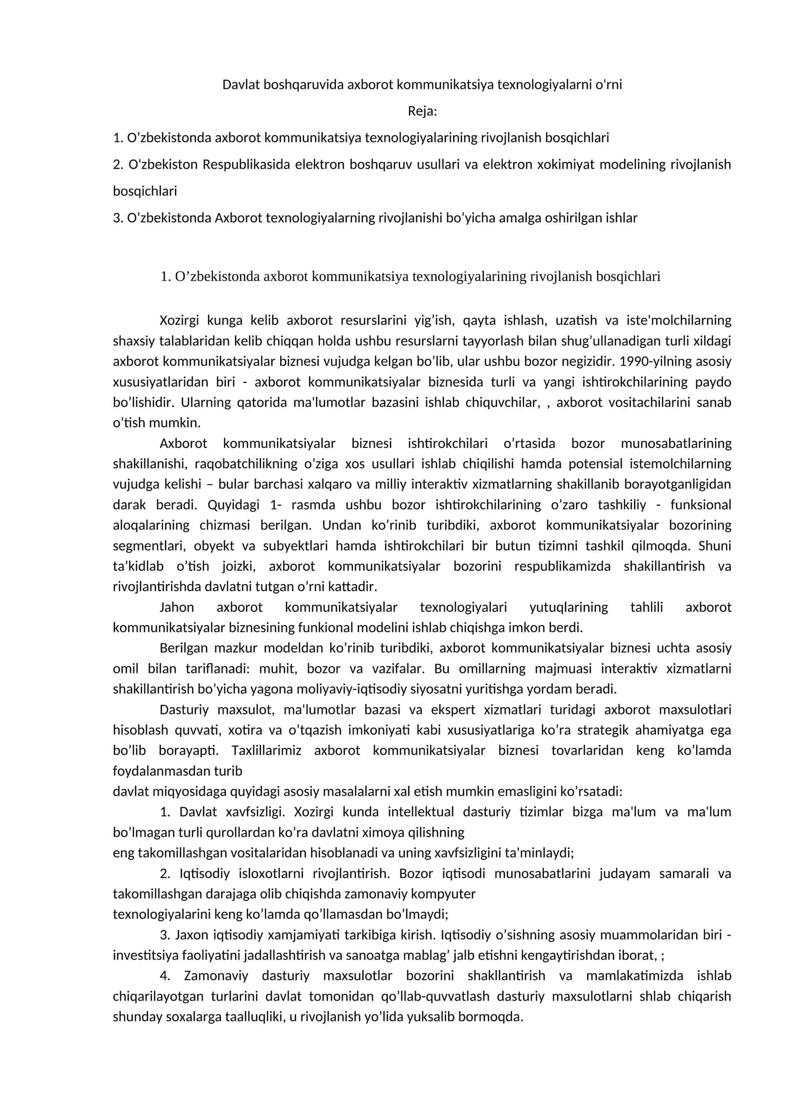 O'zbekistonda axborot kommunikatsiya texnologiyalarining rivojlanishi 1