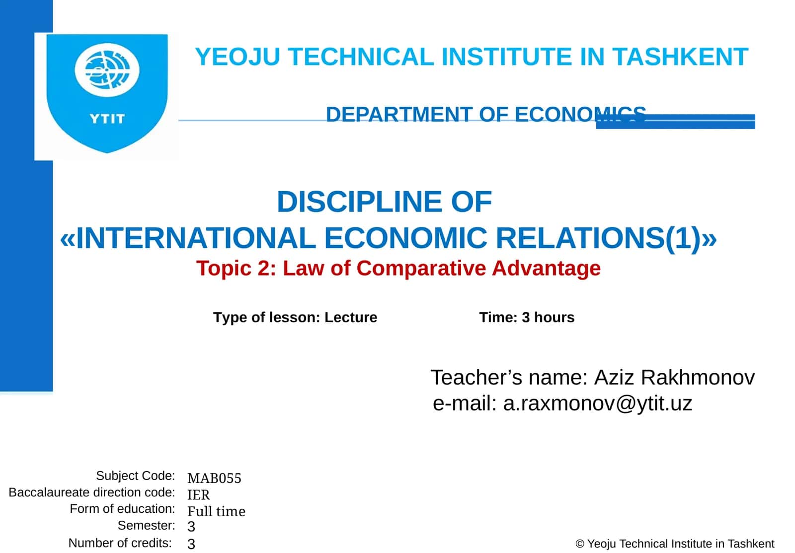 Qiyosiy ustunlik qonuni 1