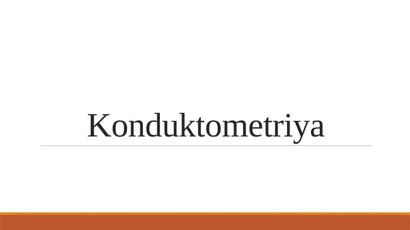 Konduktometriya 1