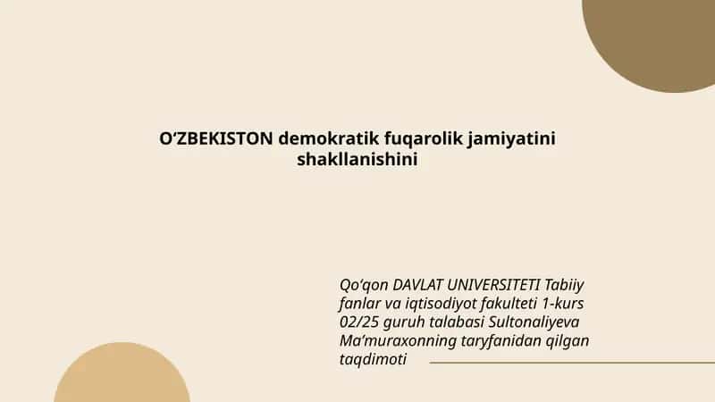 Sultonaliyeva Maʼmuraxonning taryfanidan qilgan taqdimoti 1