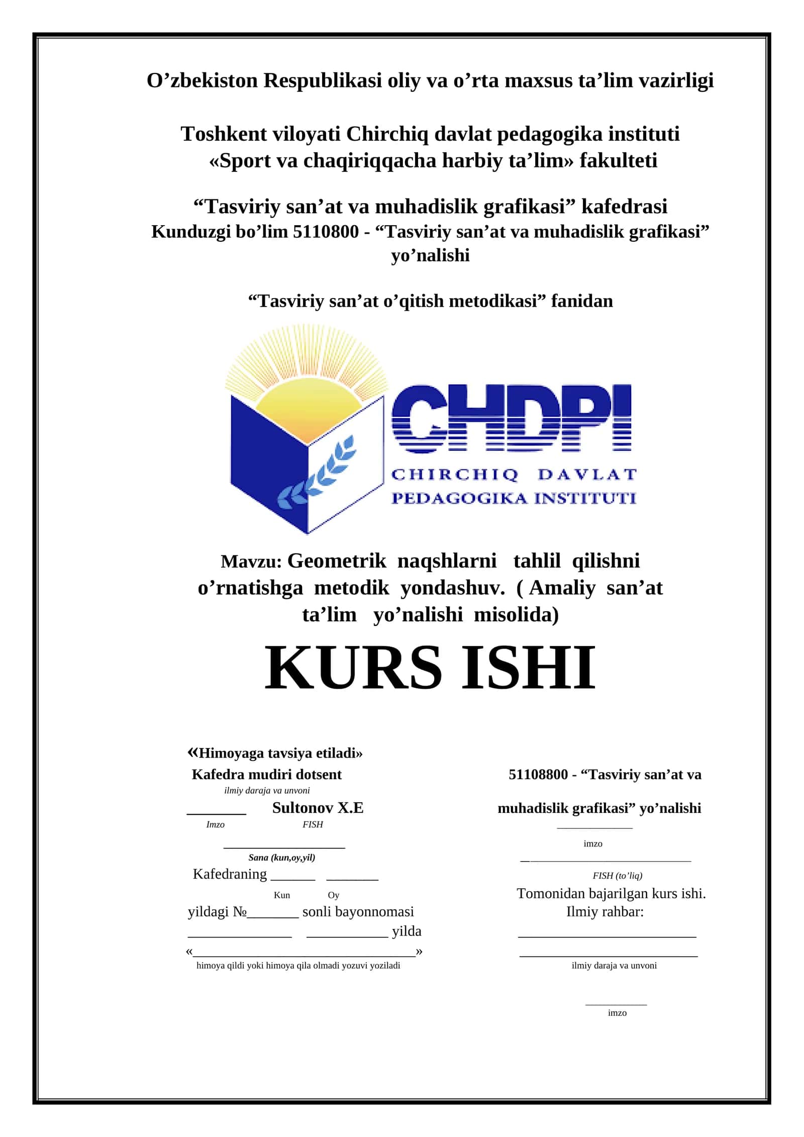 Geometrik naqshlarni tahlil qilishni o’rnatishga metodik 1