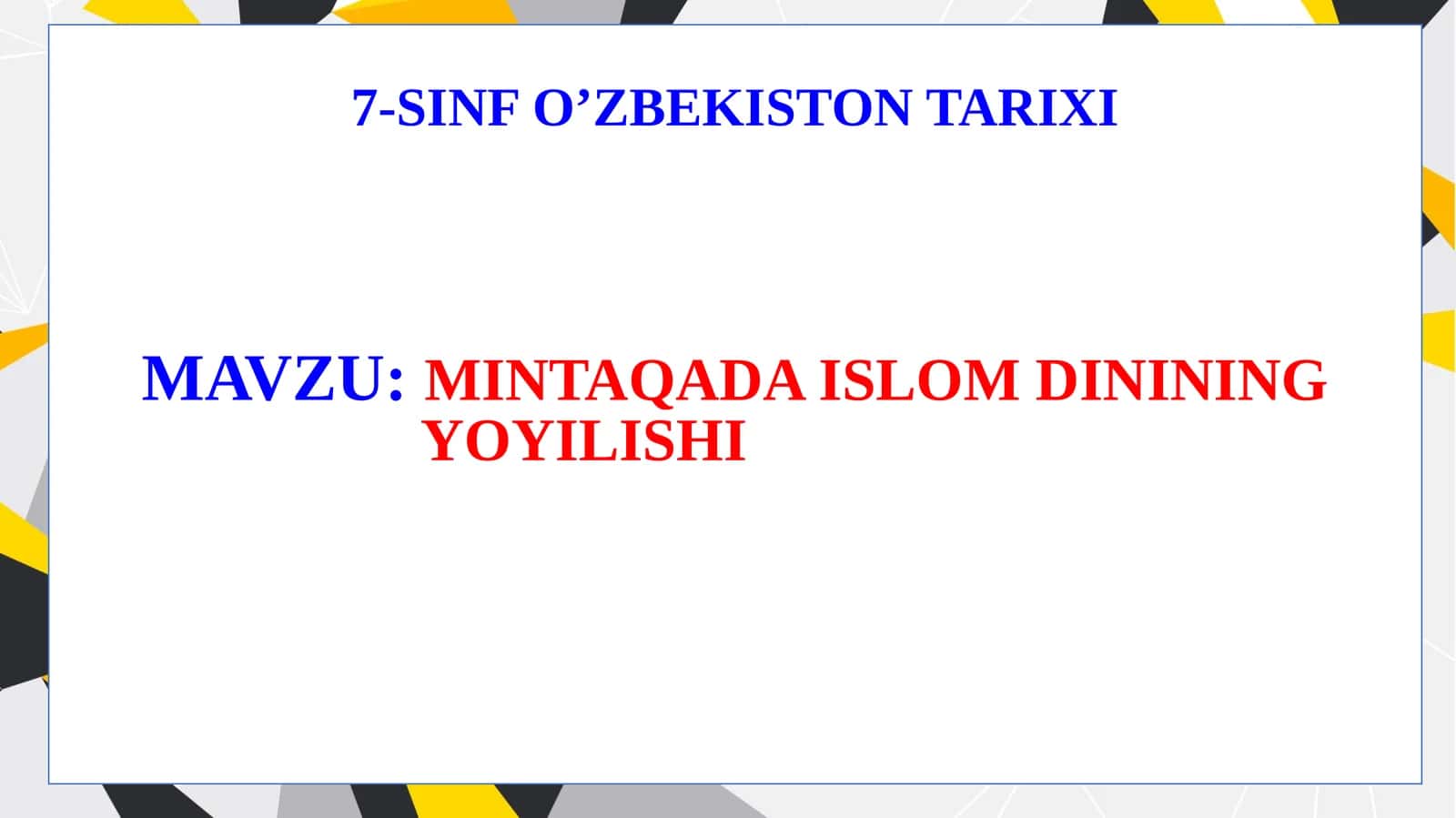 Movarounahrda islom dini yoyilishi 1