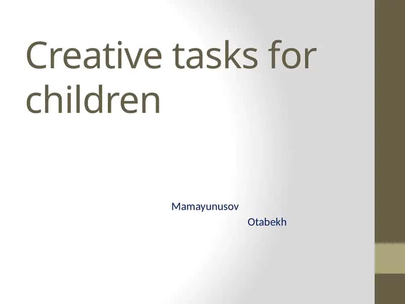 Creative tasks for children 1