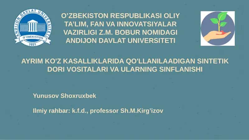 SINTETIK DORI VOSITALARI VA ULARNING SINFLАNISHI 1
