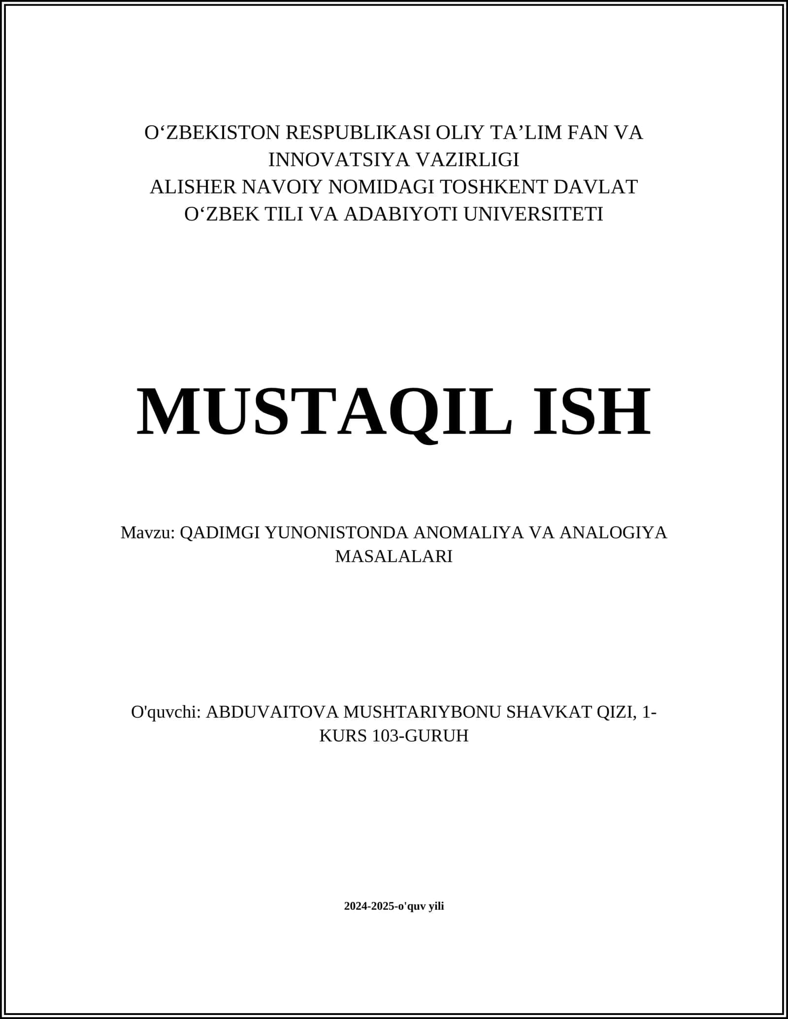 QADIMGI YUNONISTONDA ANOMALIYA VA ANALOGIYA MASALALARI 1