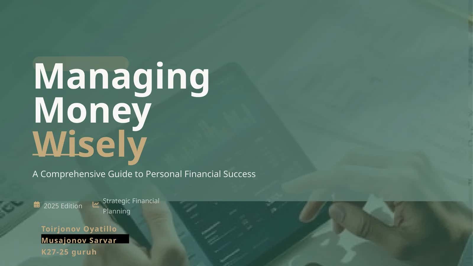Managing Money Wisely 1