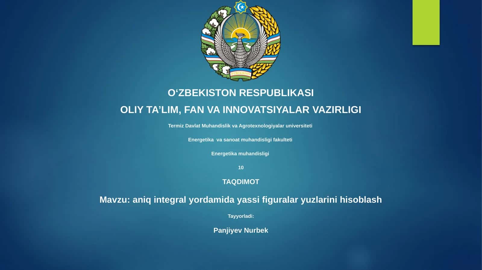 Yassi figuralar yuzlarini hisoblash 1
