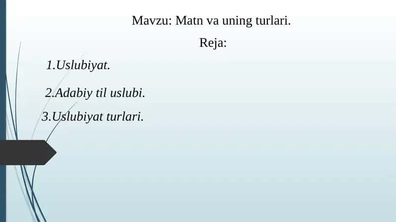 Matn va uning turlari 1