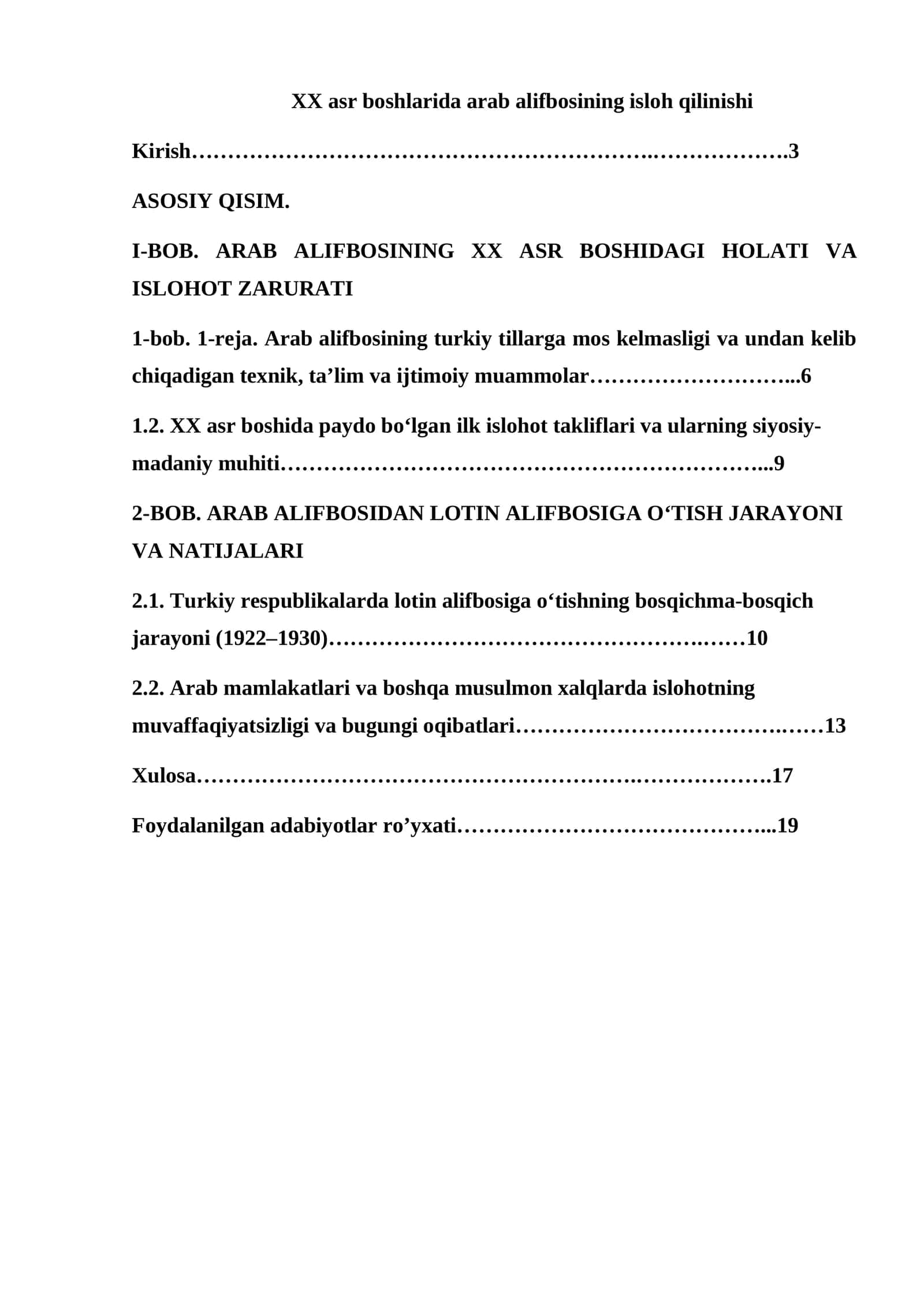 XX asr boshlarida arab alifbosining isloh qilinishi 1
