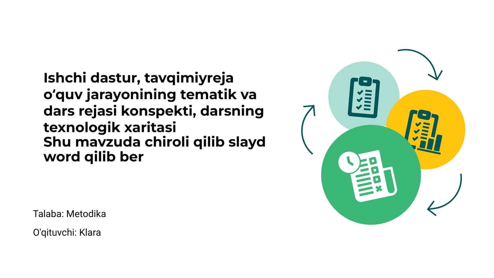 Ishchi dastur va uning vazifalari 1