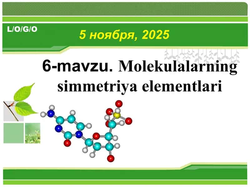 Molekulalarning simmetriya elementlari 1