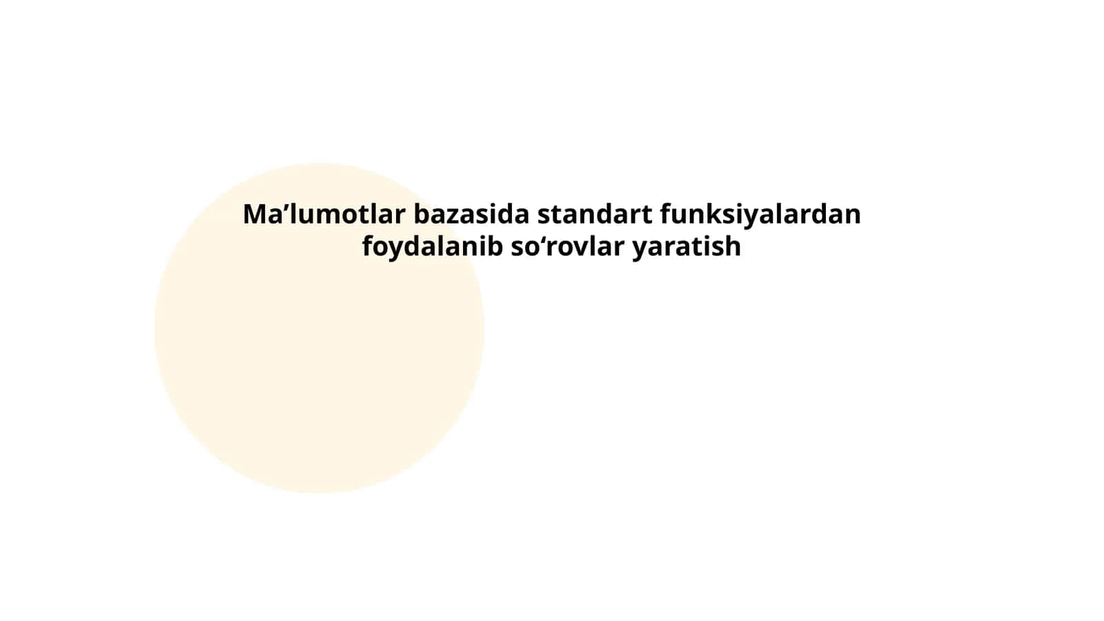 SELECT operatoridan foydalanish 1