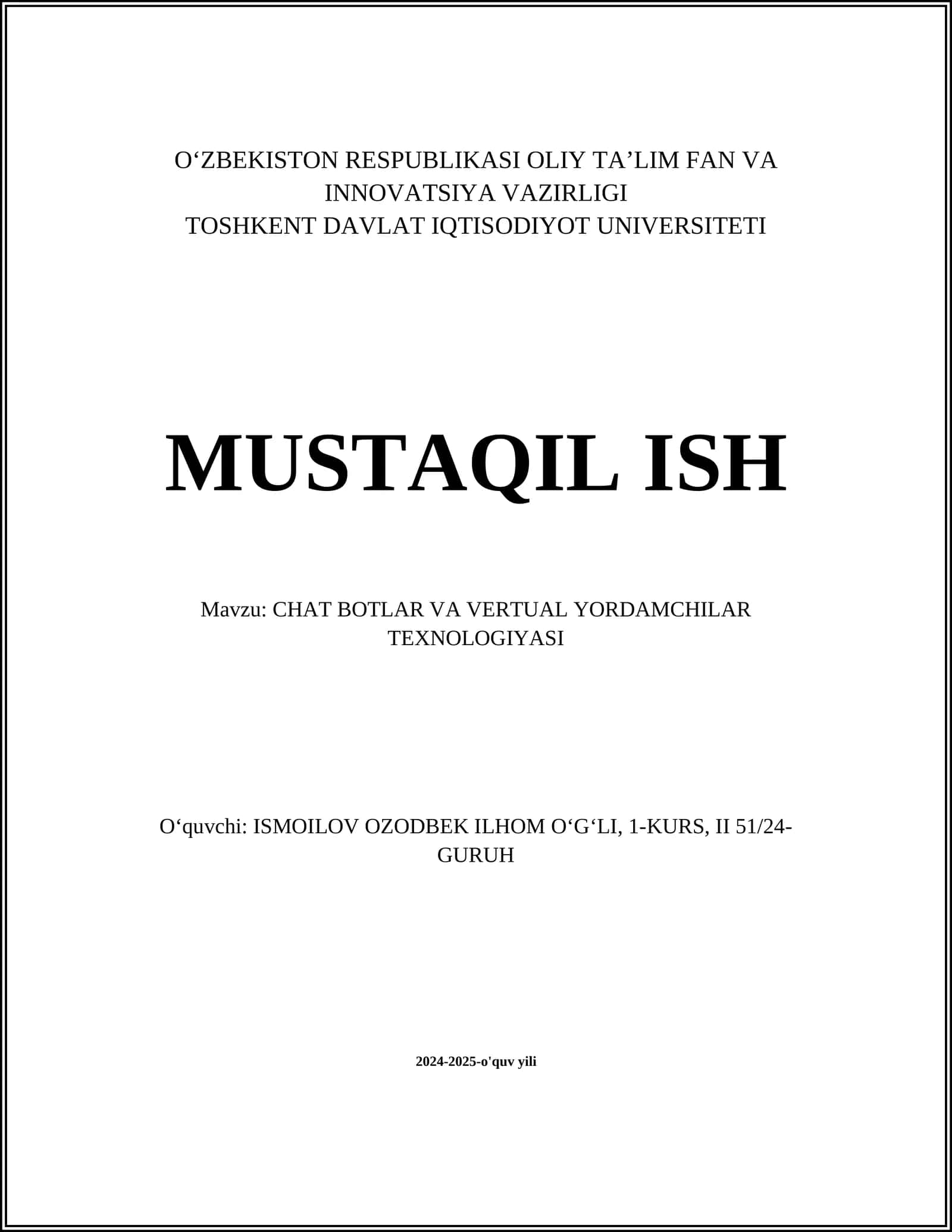 Sun'iy intellektga asoslangan virtual yordamchilar (Virtual Assistants - VA) 1