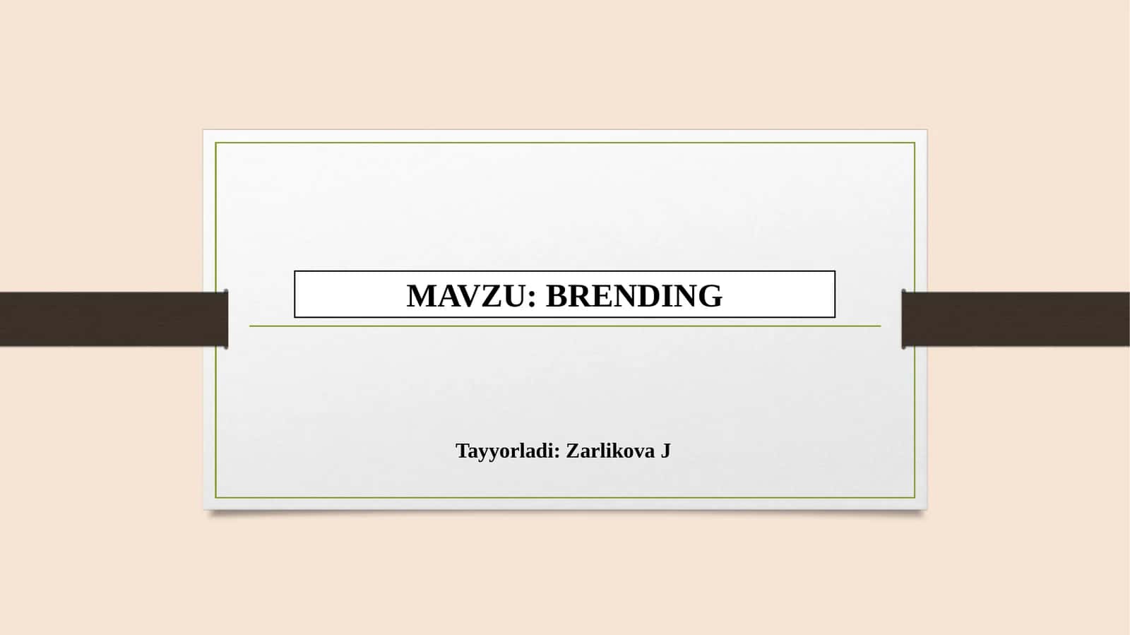 BRENDING mavzusi boyicha slayt 12 list 1