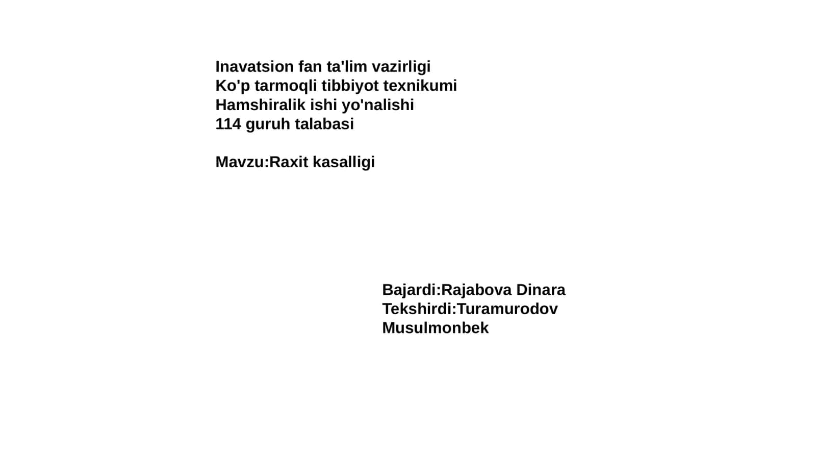 Ko'p tarmoqli tibbiyot texnikumi 1