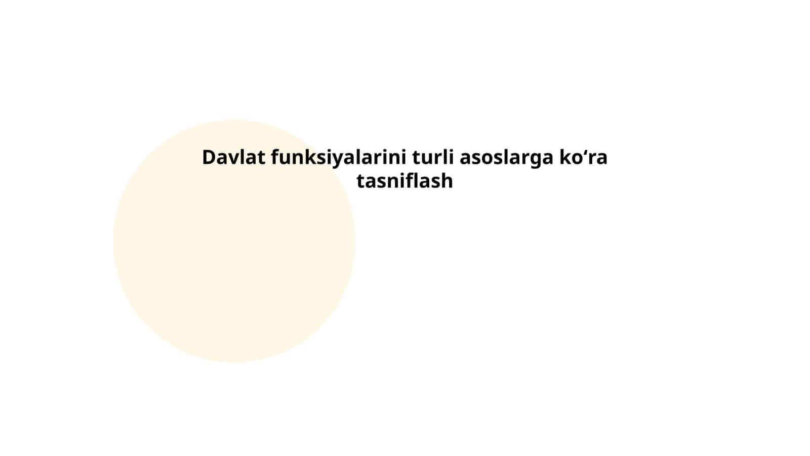 Davlat funksiyalarini turli asoslarga koʻra tasniflash 1