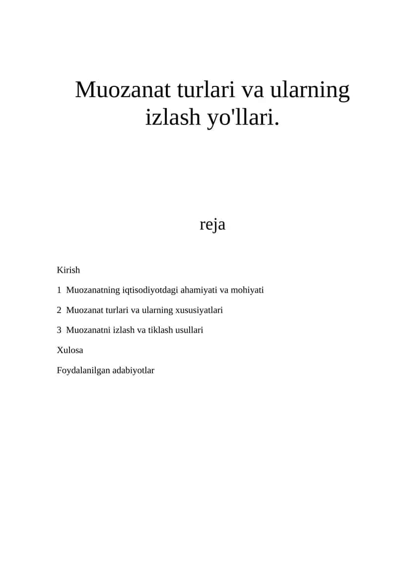 Muozanat turlari va ularning izlash yo'llari 1