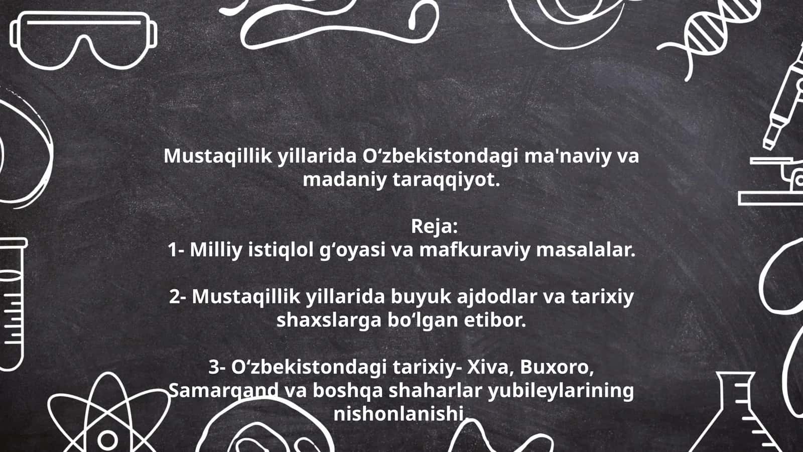 Oʻzbekistondagi Ma'naviy va Madaniy Taraqqiyot 1