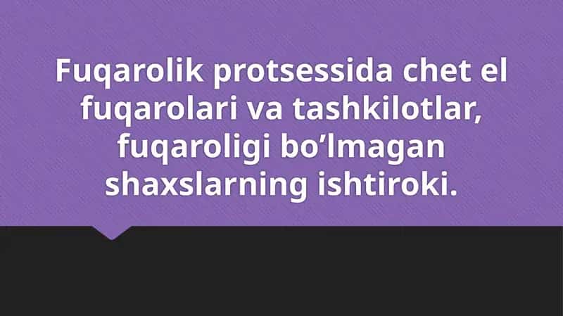 Chet elfuqarolarining vatashkilotlarining fuqarolik protsessual huquqlari 1