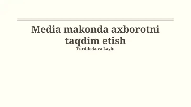 Ommaviy axborot vositalari: ta'rif, turlari va tarqatish usullari 1