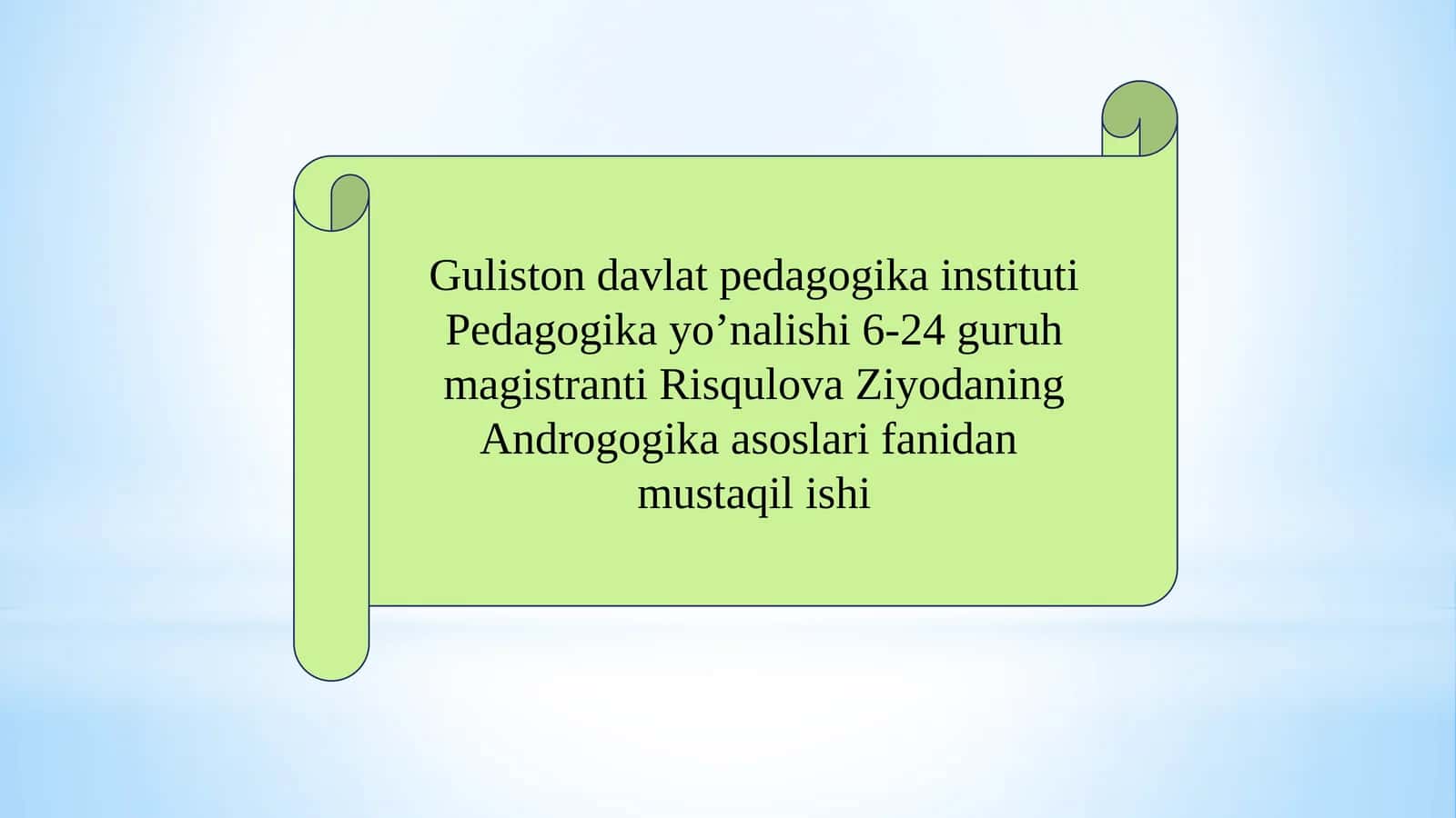 Andragogika fanining predmeti, maqsadi va vazifalari 1