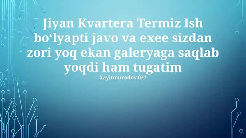 Jiyan Kvartera Termiz Ish bo‘lyapti 1