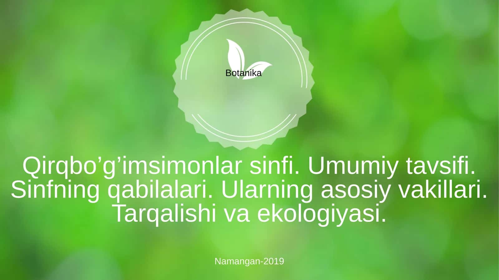 Qirqbo’g’imsimonlar sinfi 1