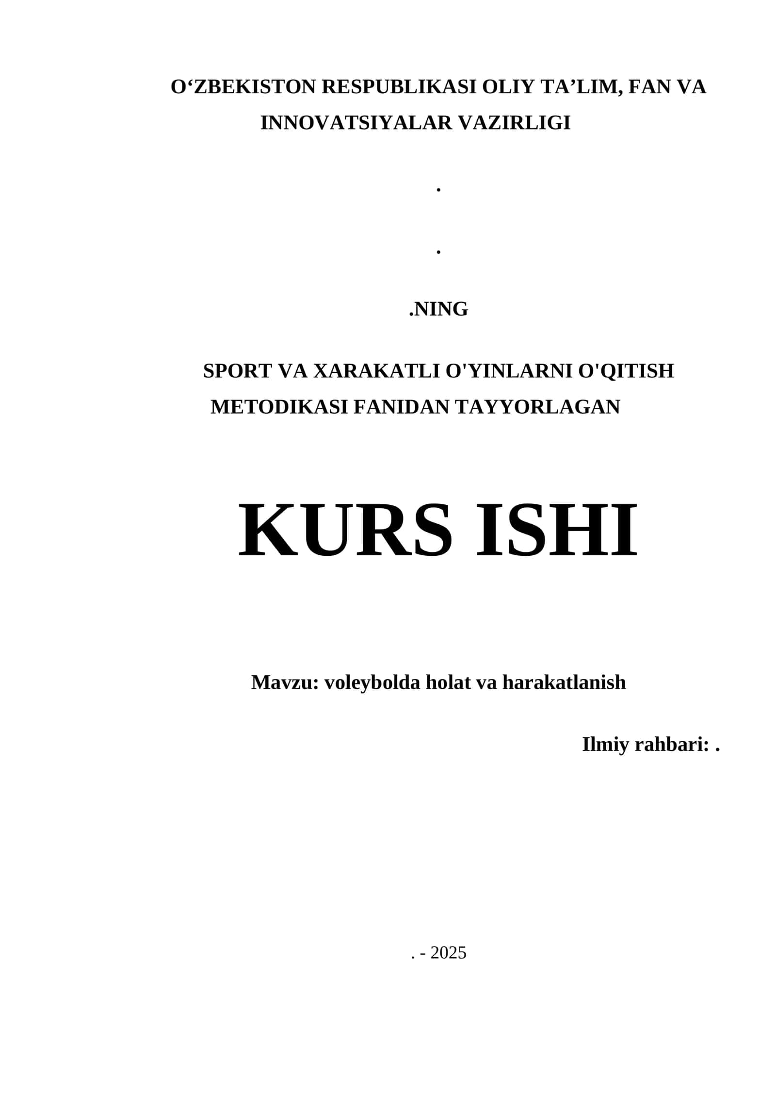 VOLEYBOLDA HOLAT VA HARAKATLANISH 1