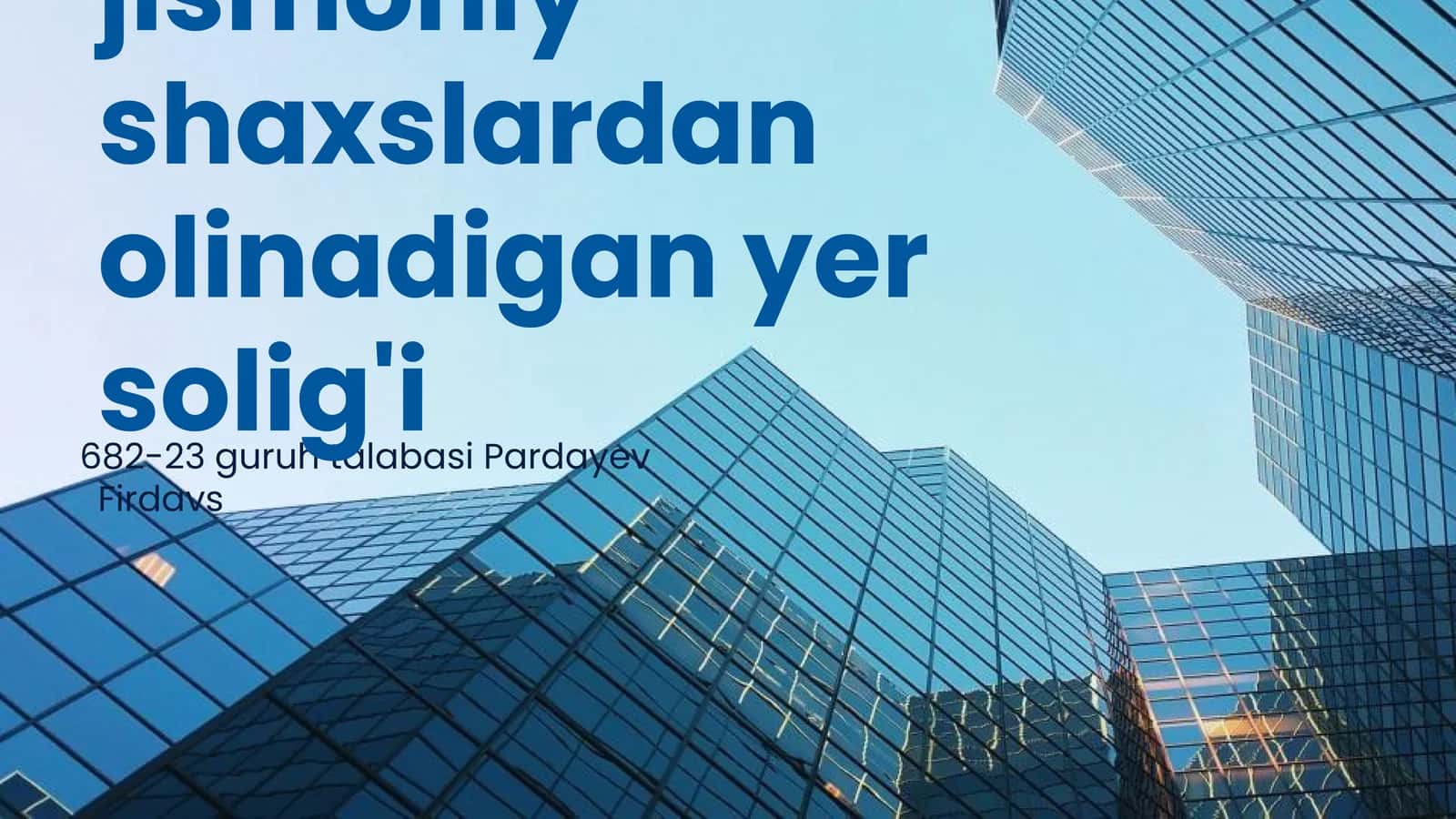 Yer solig'i va yuridik shaxslar 1