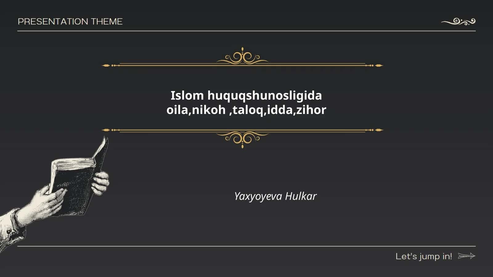 Islom huquqshunosligida oila,nikoh,taloq,idda,zihor 1