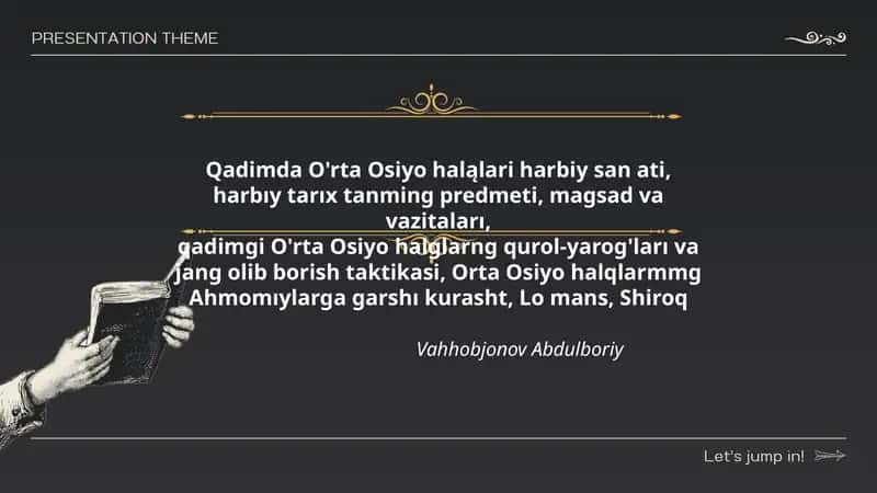 Qadimda O'rta Osiyo Halqalari Harbiy San'ati 1