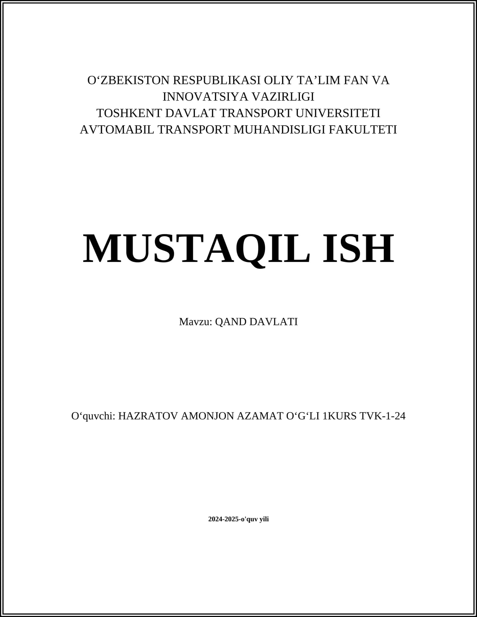 Qand Davlati 1