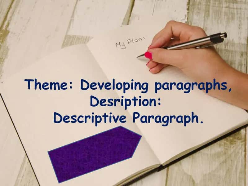 Developing paragraphs, Desription Descriptive Paragraph. 1
