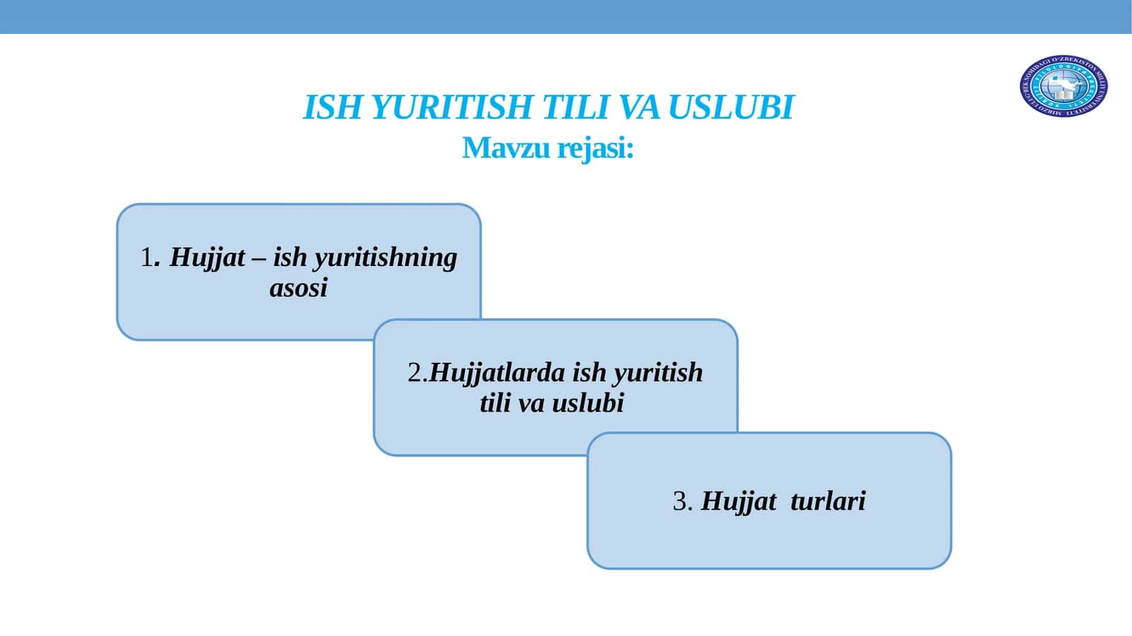 ISH YURITISH TILI VA USLUBI 1