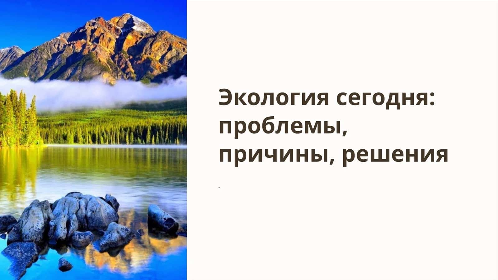Экология сегодня: проблемы, причины, решения 1