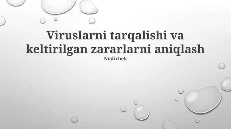 Viruslarni tarqalishi va keltirilgan zararlarni aniqlash 1