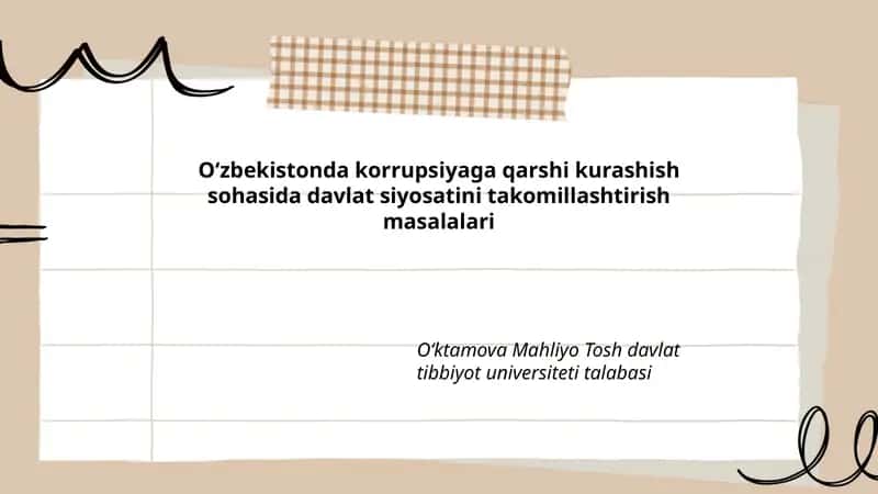 Korrupsiyaga qarshi milliy qonunchilikni takomillashtirish masalalari 1