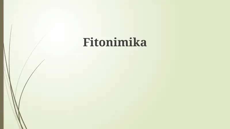 Fitonimika 1