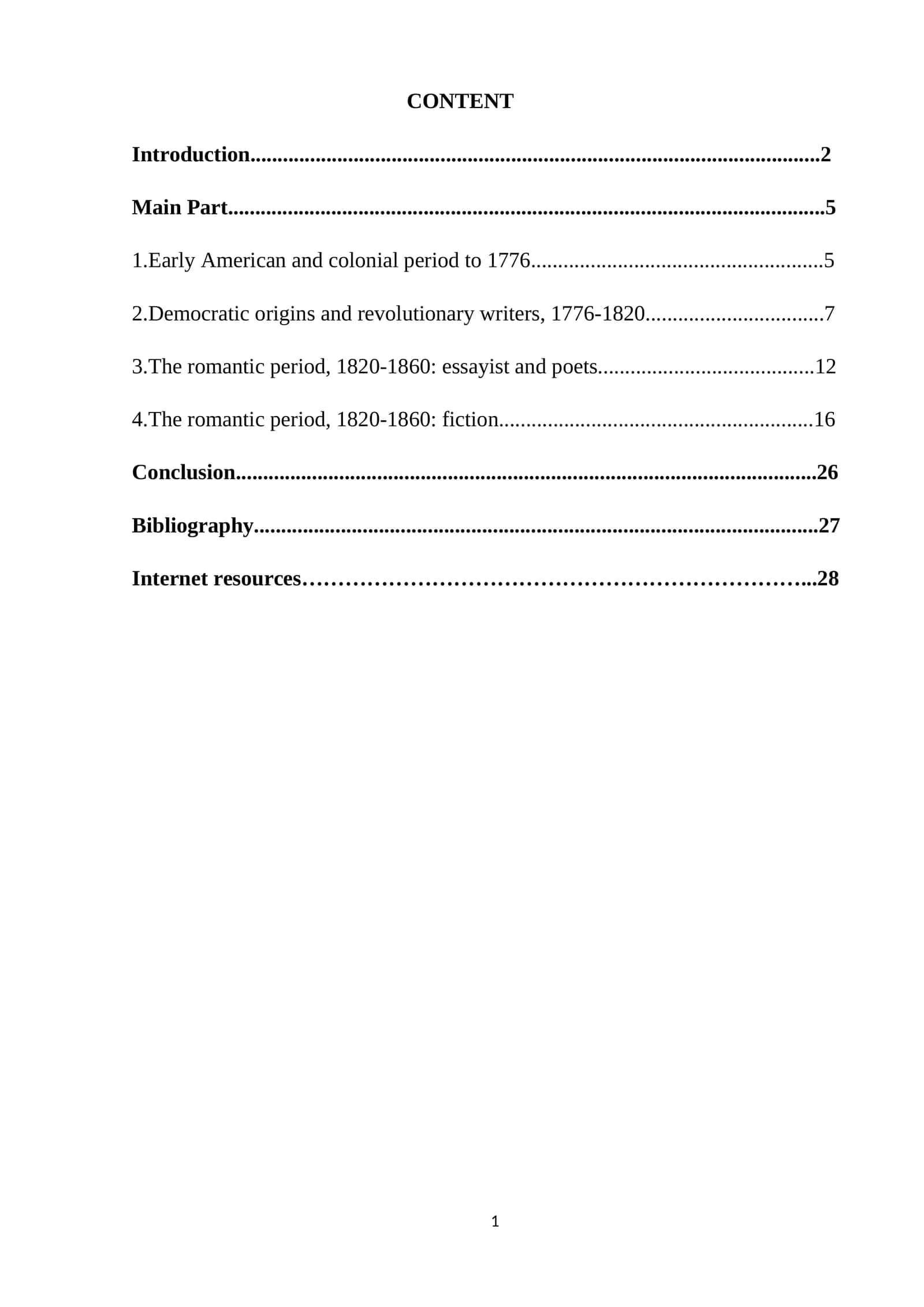 Literature of the United States 1