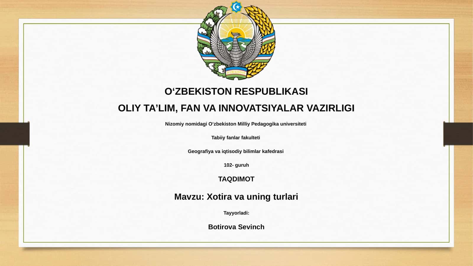 Xotira va uning turlari 1