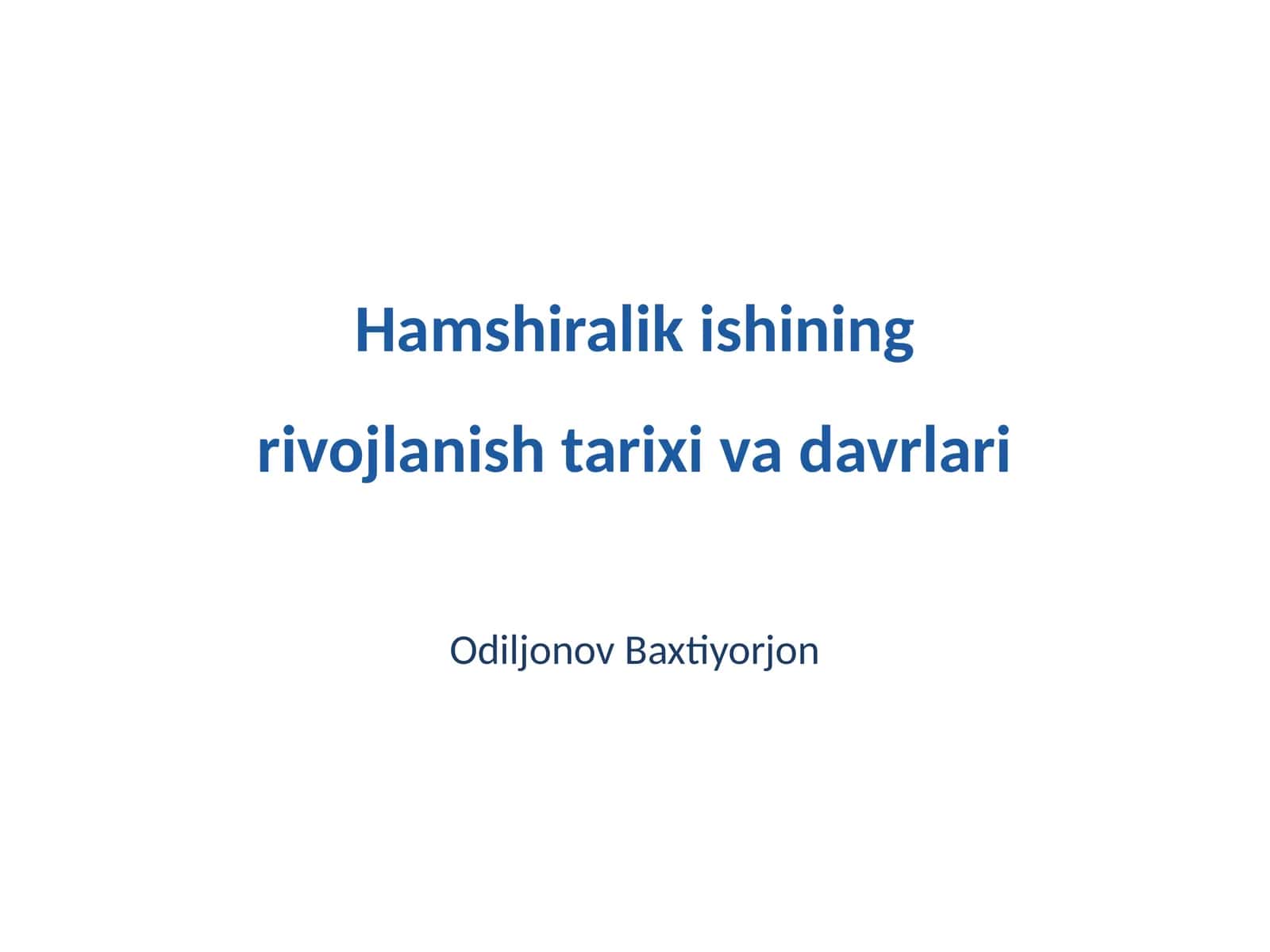 Qadimgi Davrda Hamshiralik 1