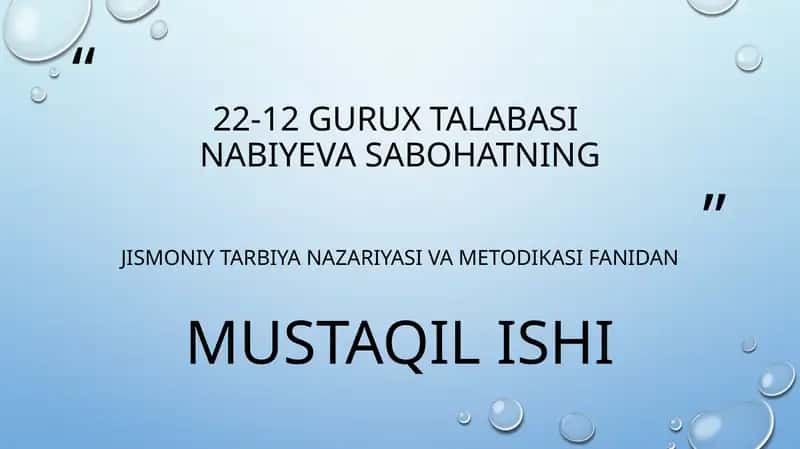 Jismoniy tarbiya 1