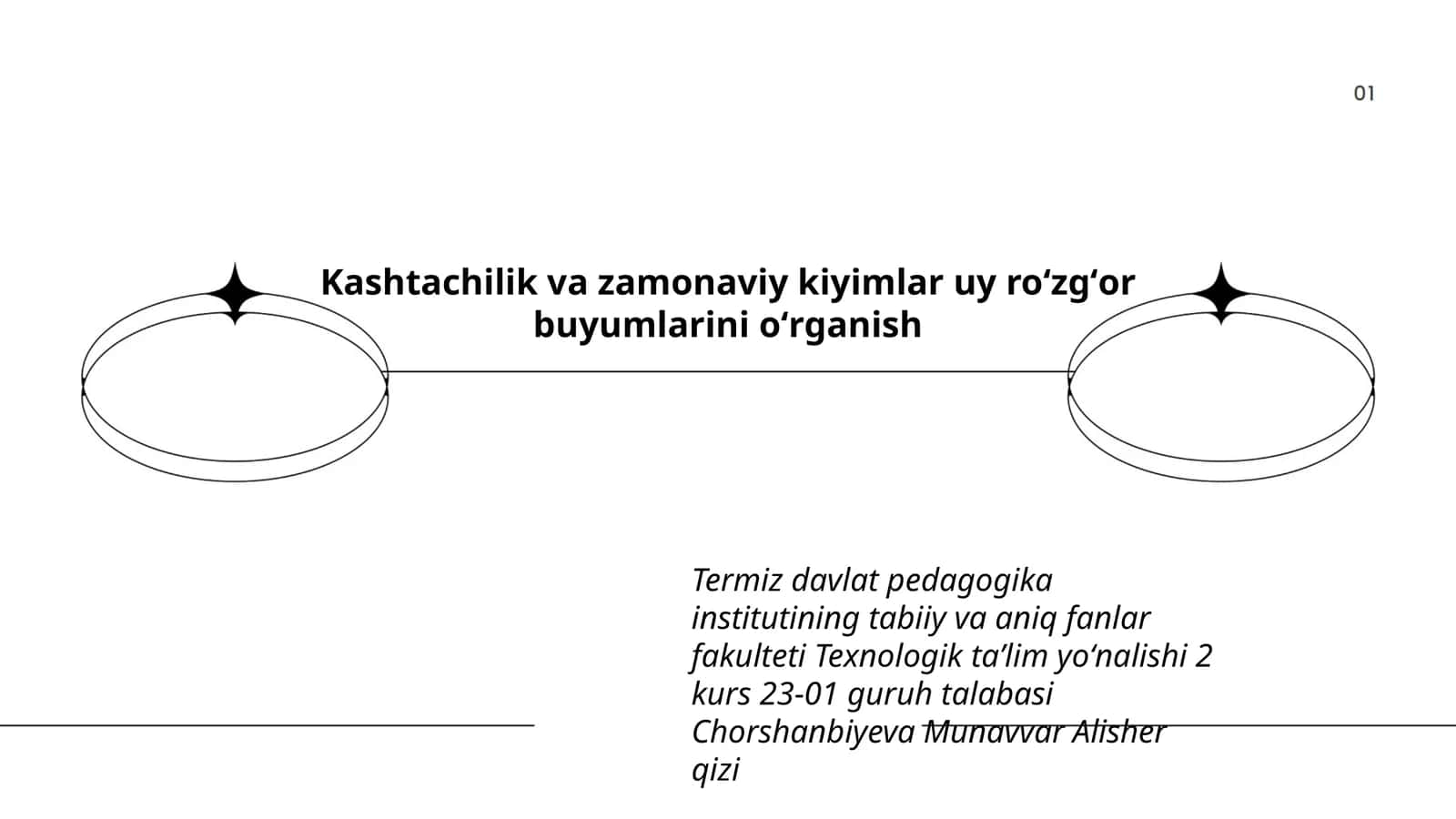 Kashtachilik va zamonaviy kiyimlar uy roʻzgʻor buyumlarini oʻrganish 1