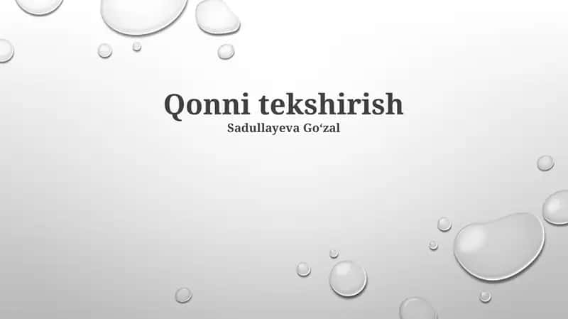 Qonni tekshirish 1