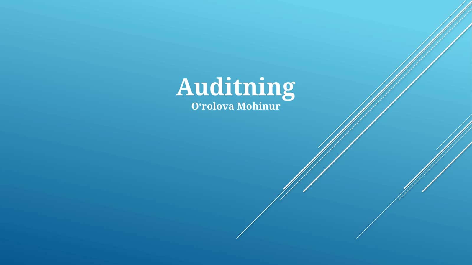 Auditning 1