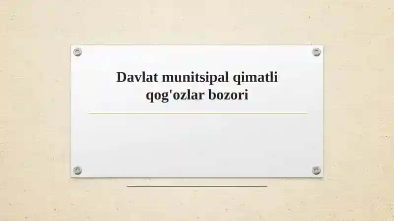 Davlat va munitsipal qimmatli qog'ozlar