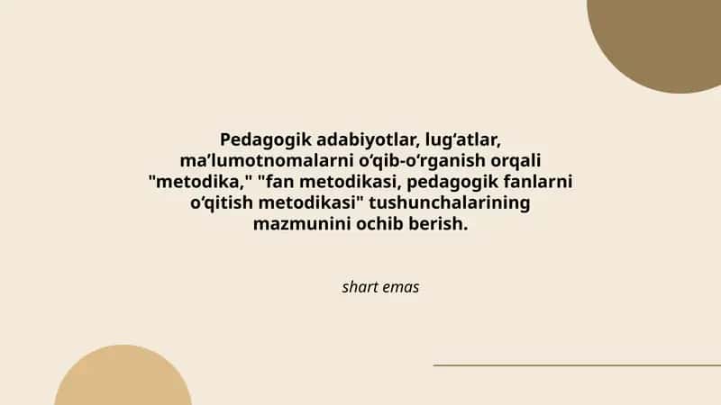 Pedagogik adabiyotlar va metodikasi 1