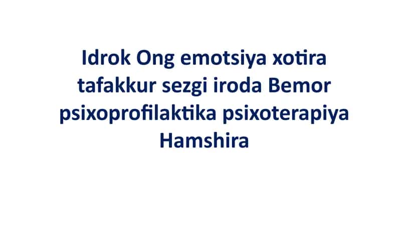 Idrok-Ongemo, Tafakkur Sezgisi 1