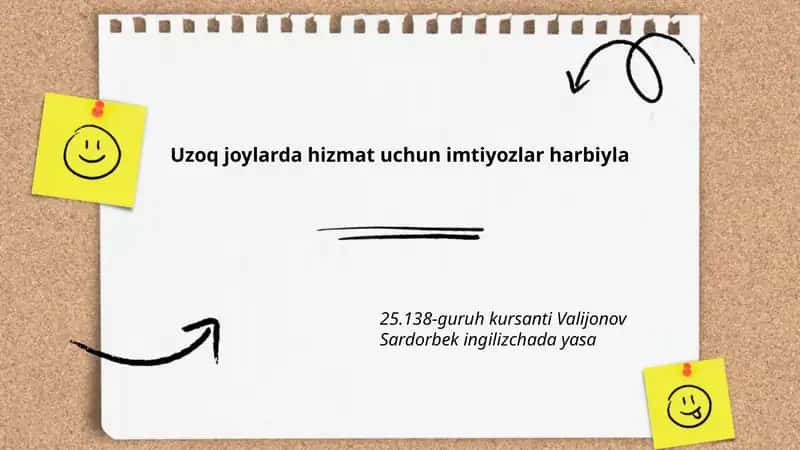 Uzoq joylarda hizmat uchun imtiyozlar harbiyla 1