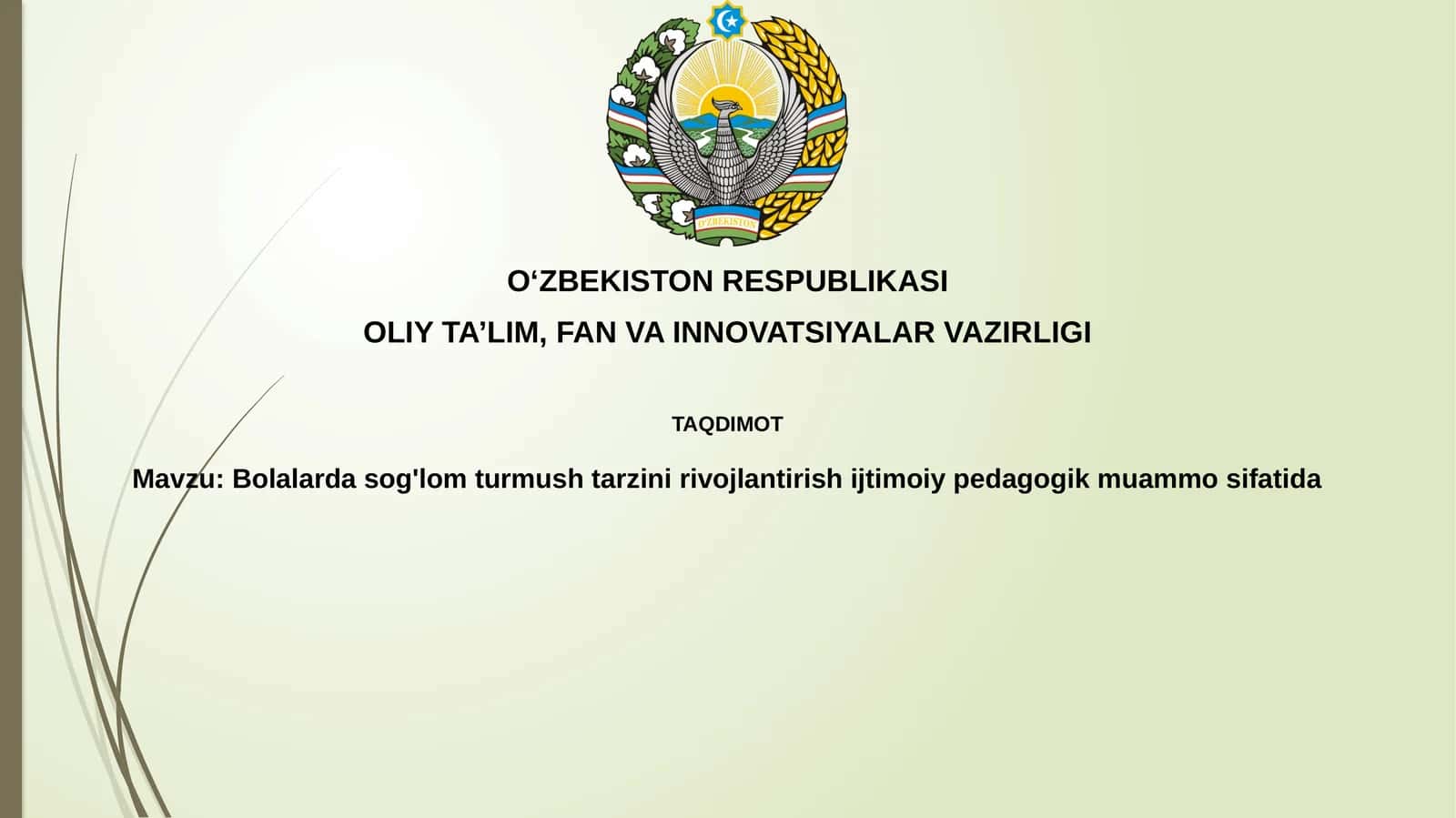 Bolalarda sog'lom turmush tarzini rivojlantirish ijtimoiy-pedagogik muammosida 1